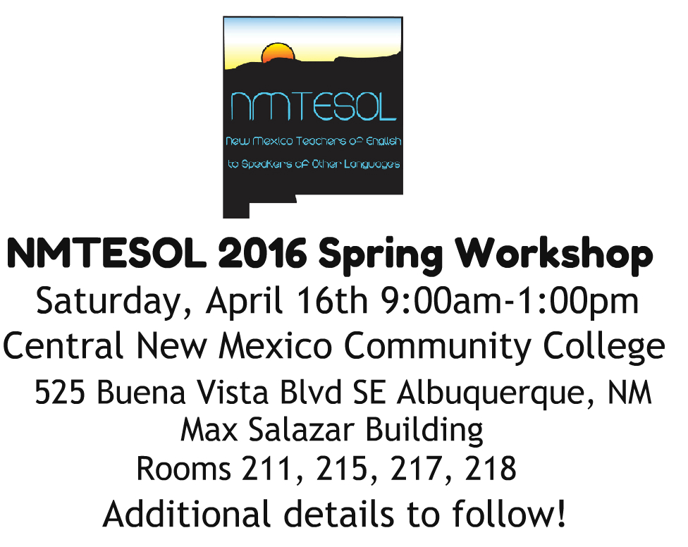 2016 Spring workshop Save the date